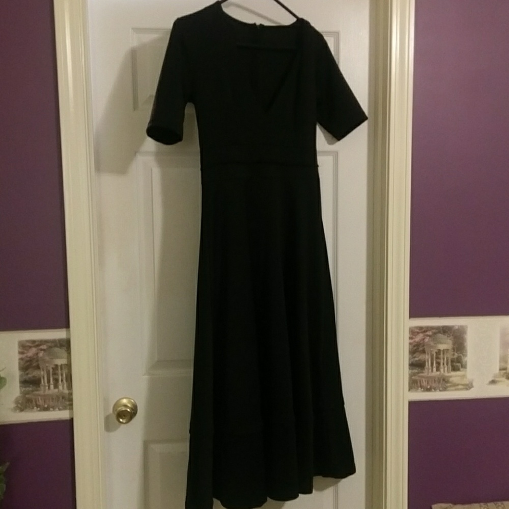 Black fit and flare dress